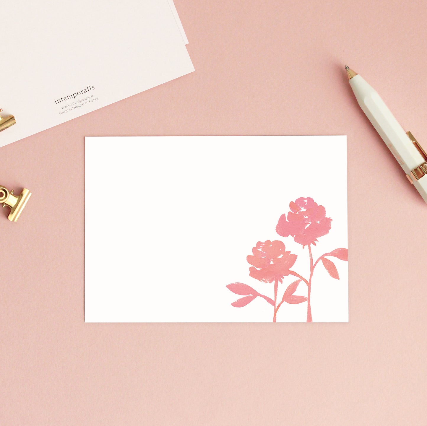 Set de 3 cartes de correspondance 2 Roses