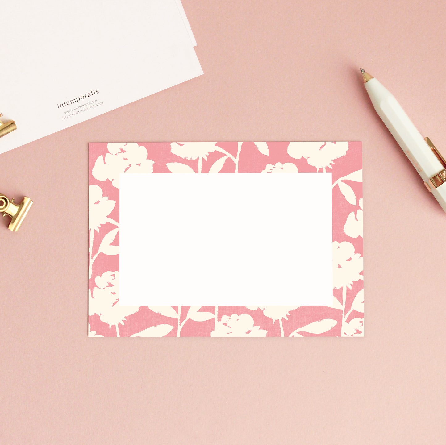 Set de 3 cartes de correspondance Motif Roses