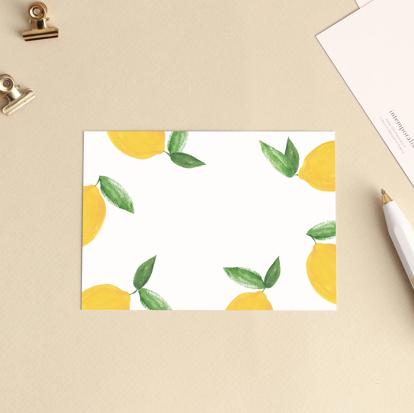 Set de 3 cartes de correspondance Citrons