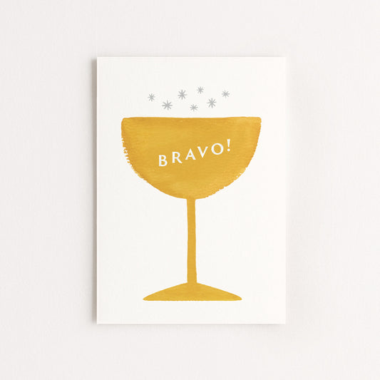 Carte d'art Champagne "Bravo"