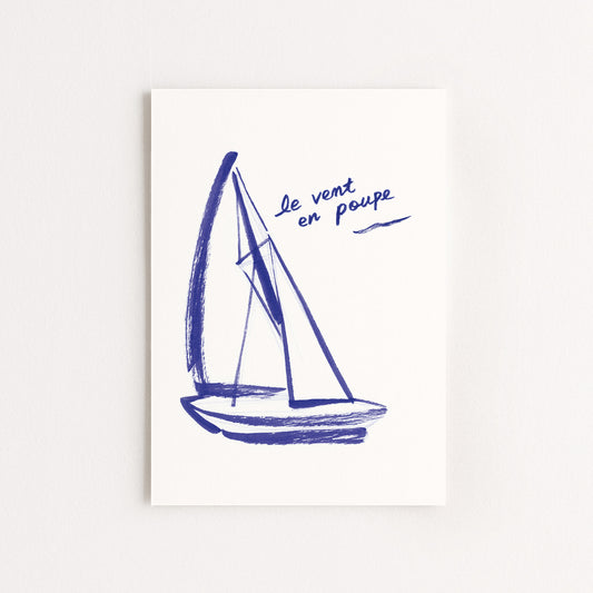 Carte d'art "Le vent en poupe"