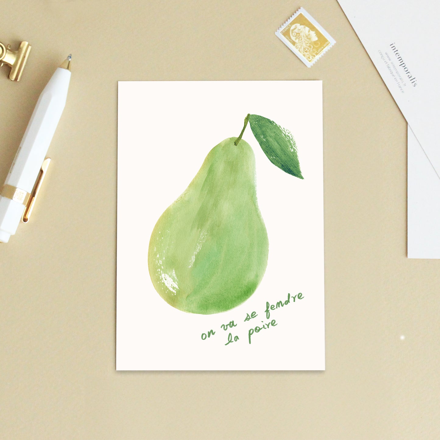 Carte d'art "On va se fendre la poire"