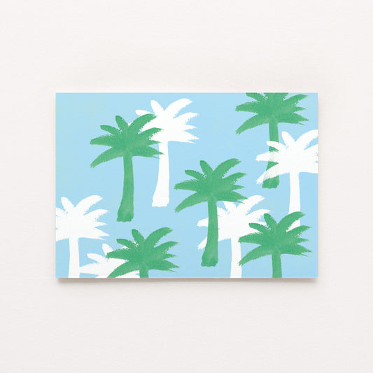 Carte d'art Motif Palmiers - Bleu