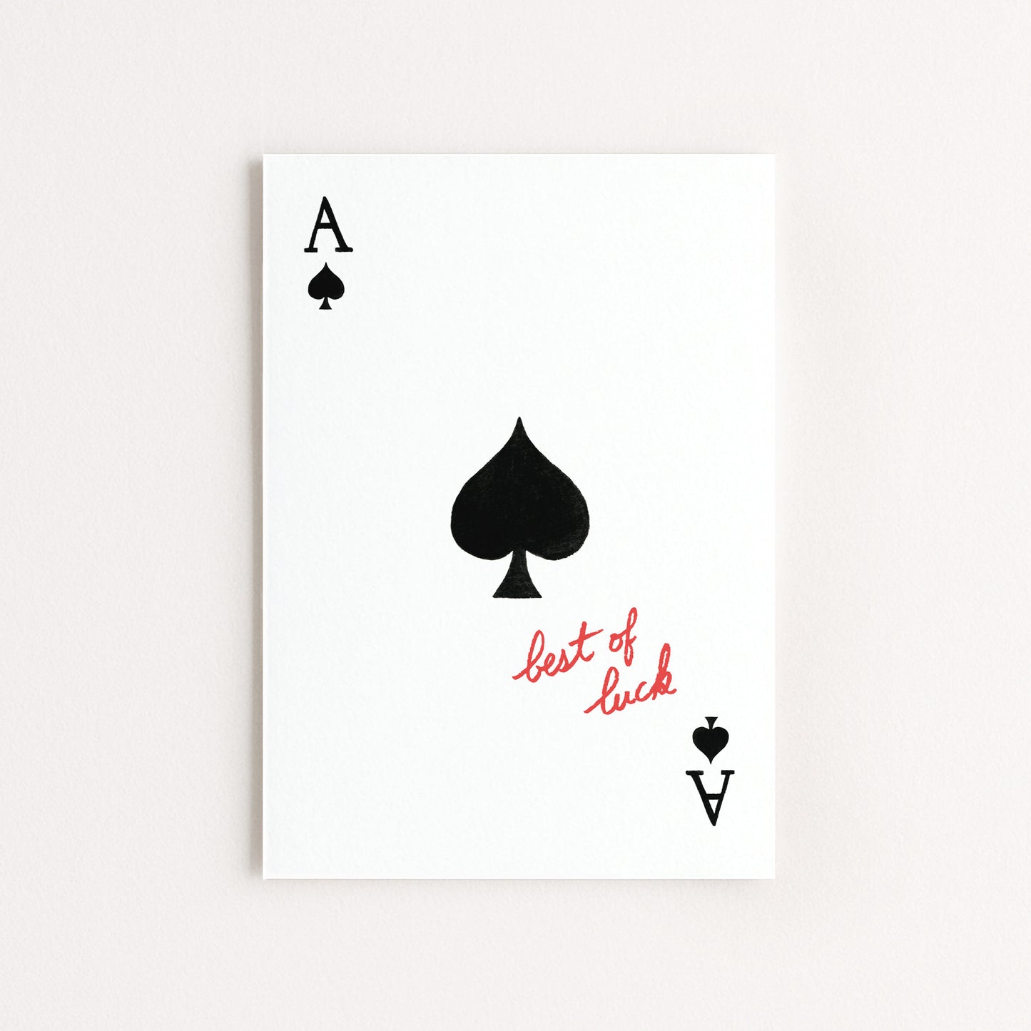 Carte d'art As de pique "Best of Luck"