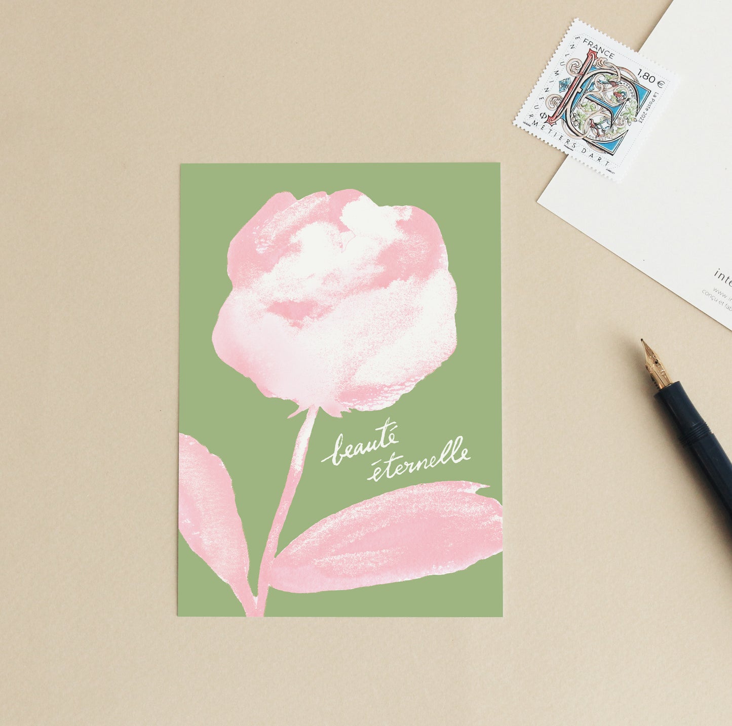 Carte d'art Pivoine "Beauté éternelle"