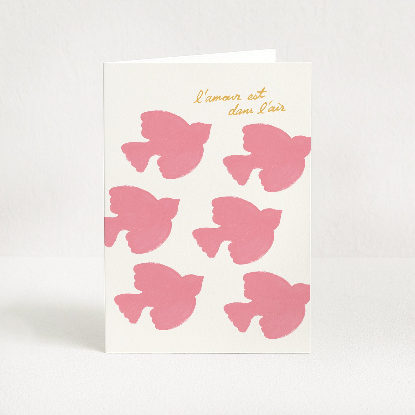 Carte de vœux "L'amour est dans l'air" - Rose