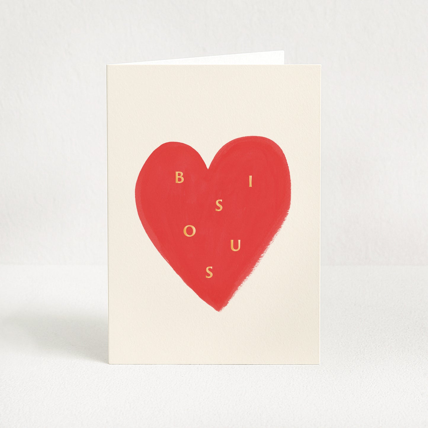 Carte de vœux Coeur "Bisous" - Rouge
