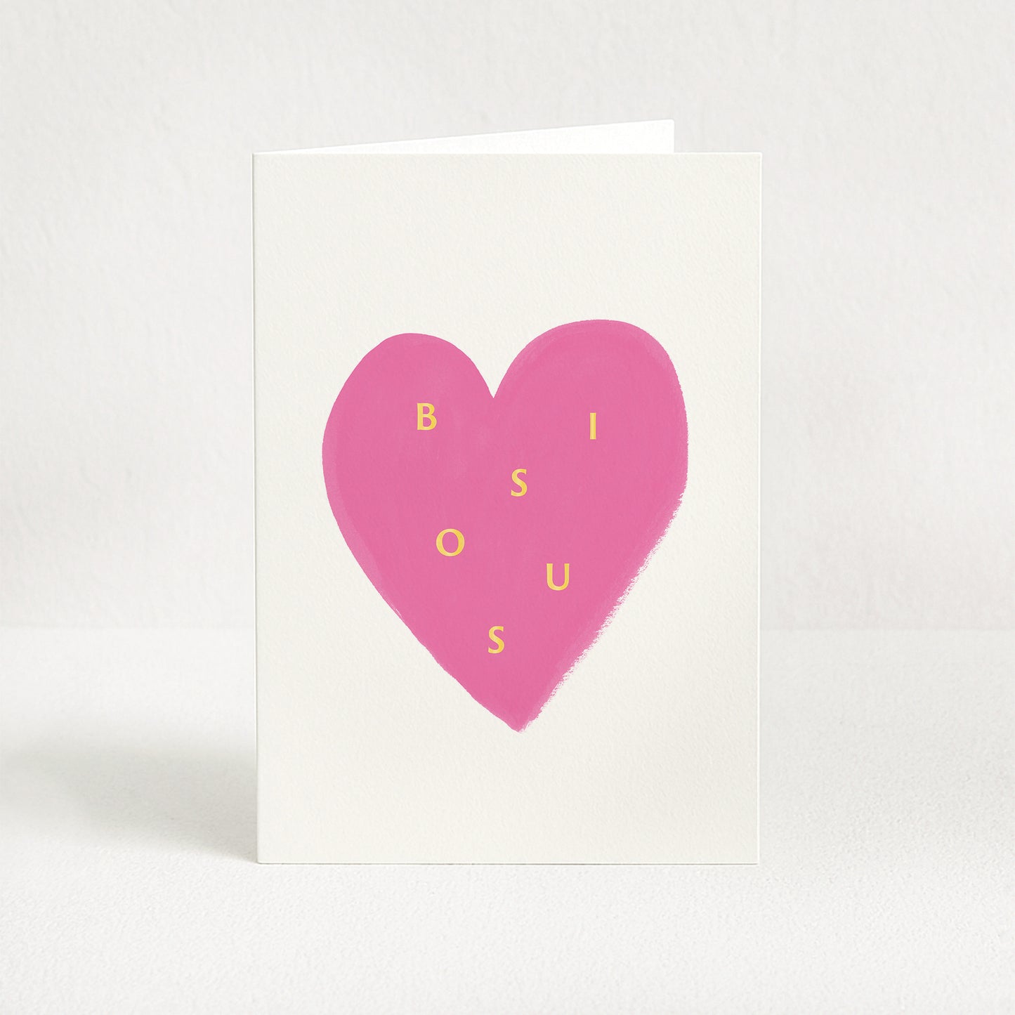 Carte de vœux Coeur "Bisous" - Rose