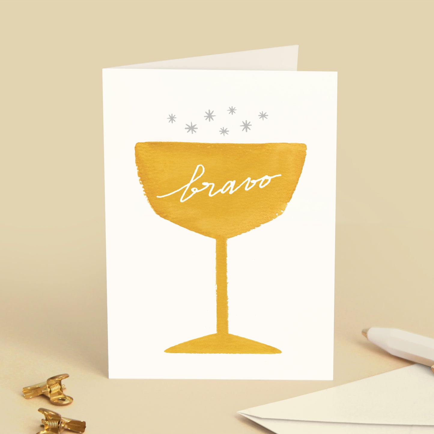 Carte de vœux Champagne "Bravo"