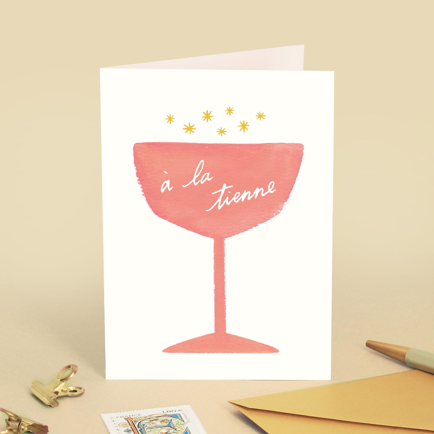Carte de vœux Champagne "A la tienne"