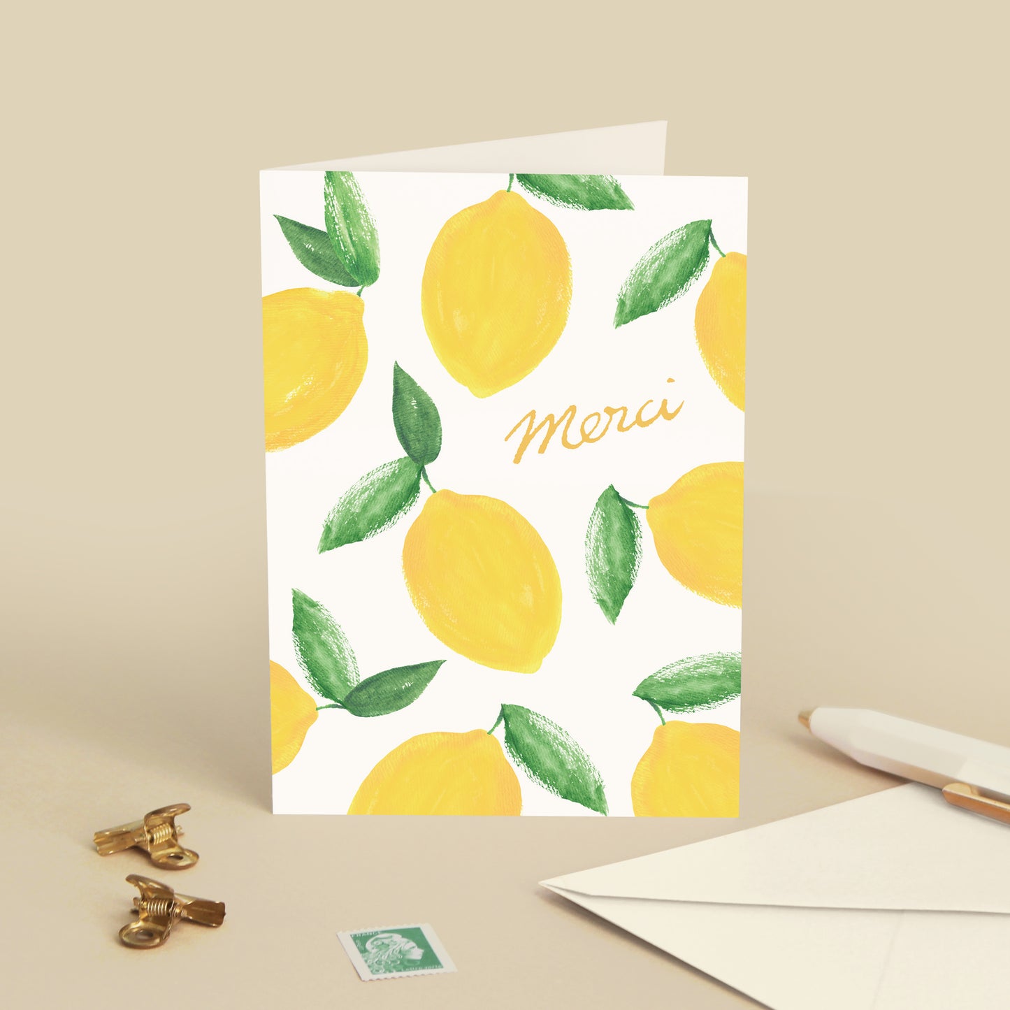 Carte de vœux Citrons "Merci"