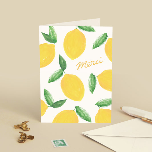 Carte de vœux Citrons "Merci"