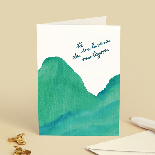 Carte de vœux "Tu soulèveras des montagnes"