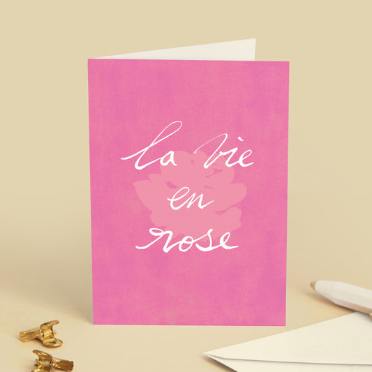 Carte de vœux "La vie en rose"