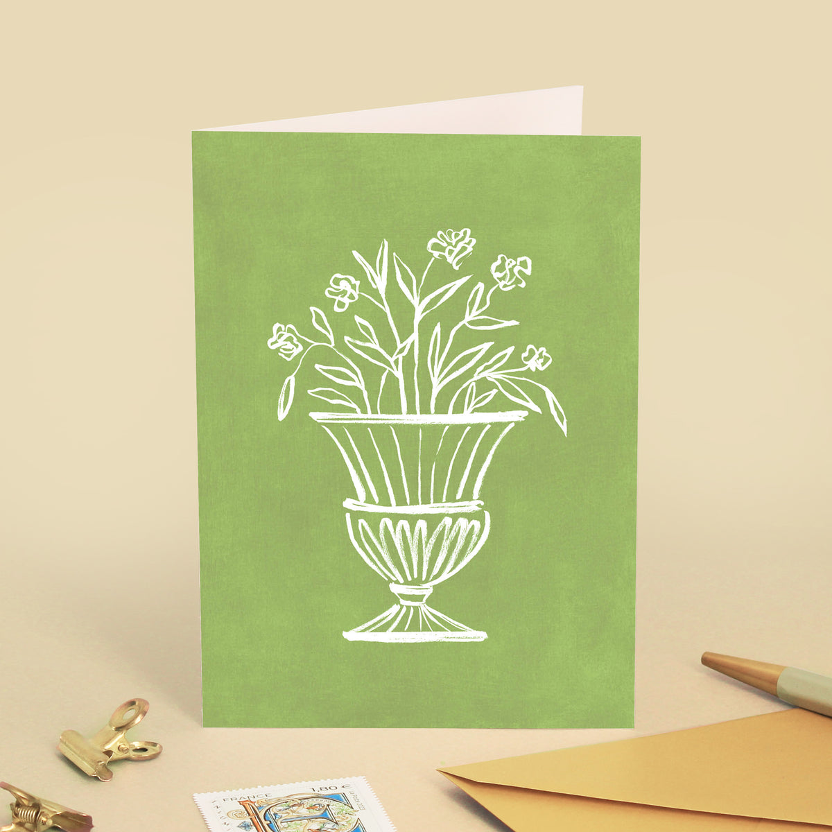 Carte de vœux Pot de fleur
