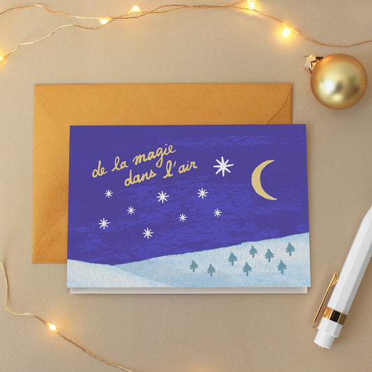 Carte de vœux Noël "De la magie dans l'air"
