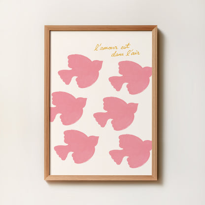 Affiche "L'amour est dans l'air" Oiseaux