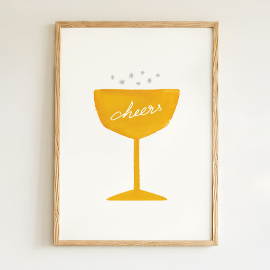 Affiche Champagne "Cheers"