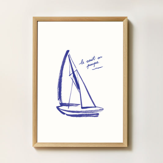 Affiche Voilier "Le vent en poupe"
