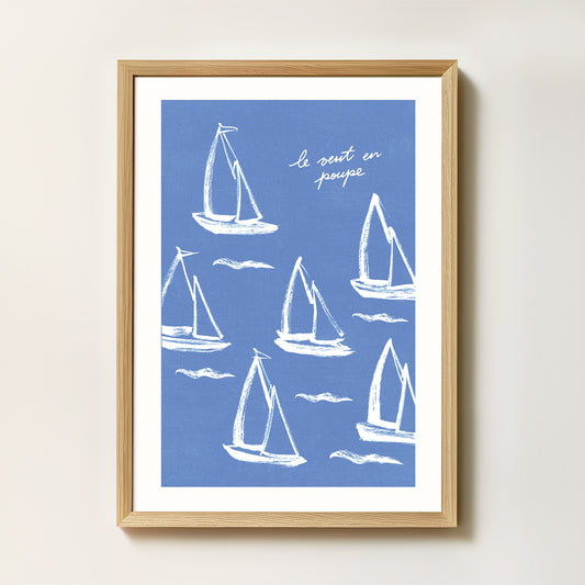 Affiche Voiliers "Le vent en poupe"