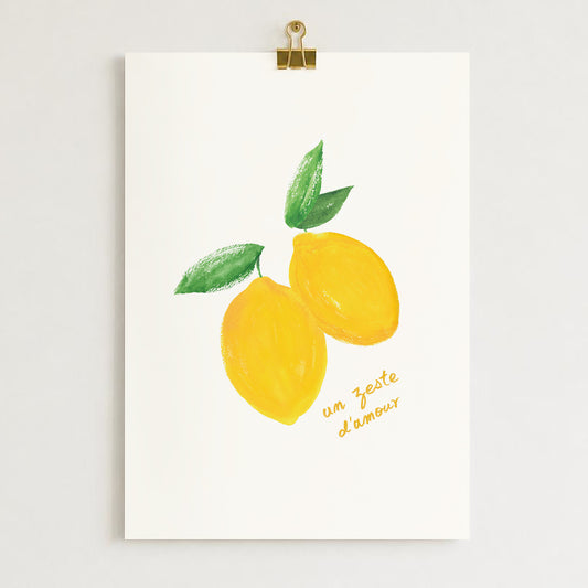Affiche Citron "Un zeste d'amour"