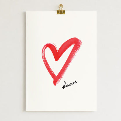Affiche Coeur "Bisous"