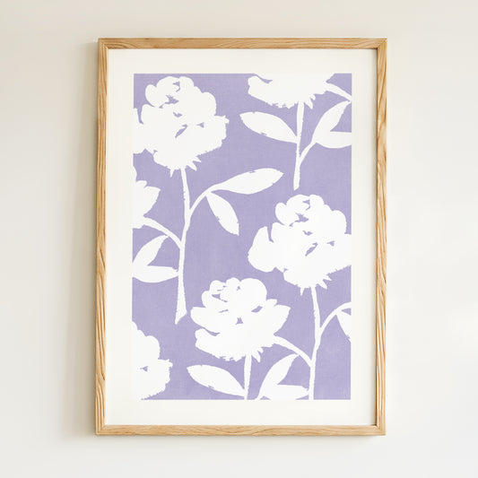 Affiche Motif Roses - Violet