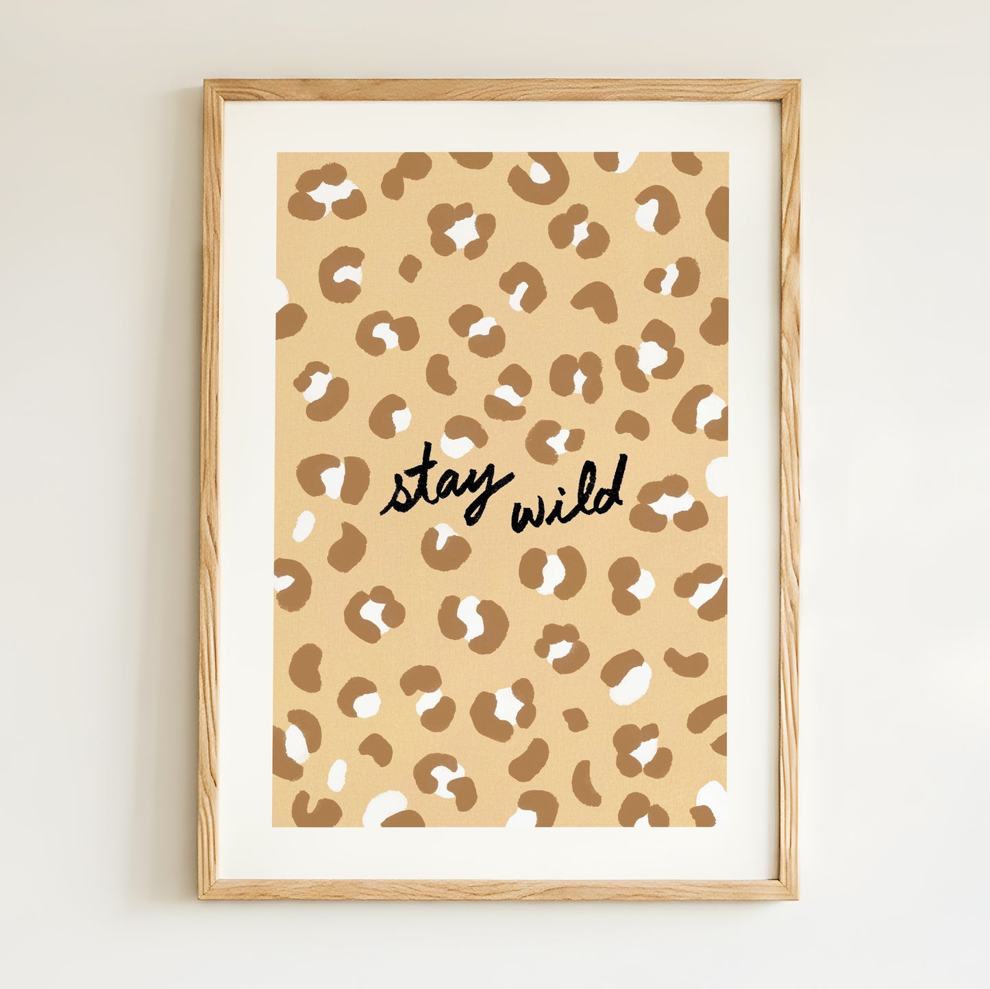 Affiche Motif Léopard "Stay Wild" - Beige