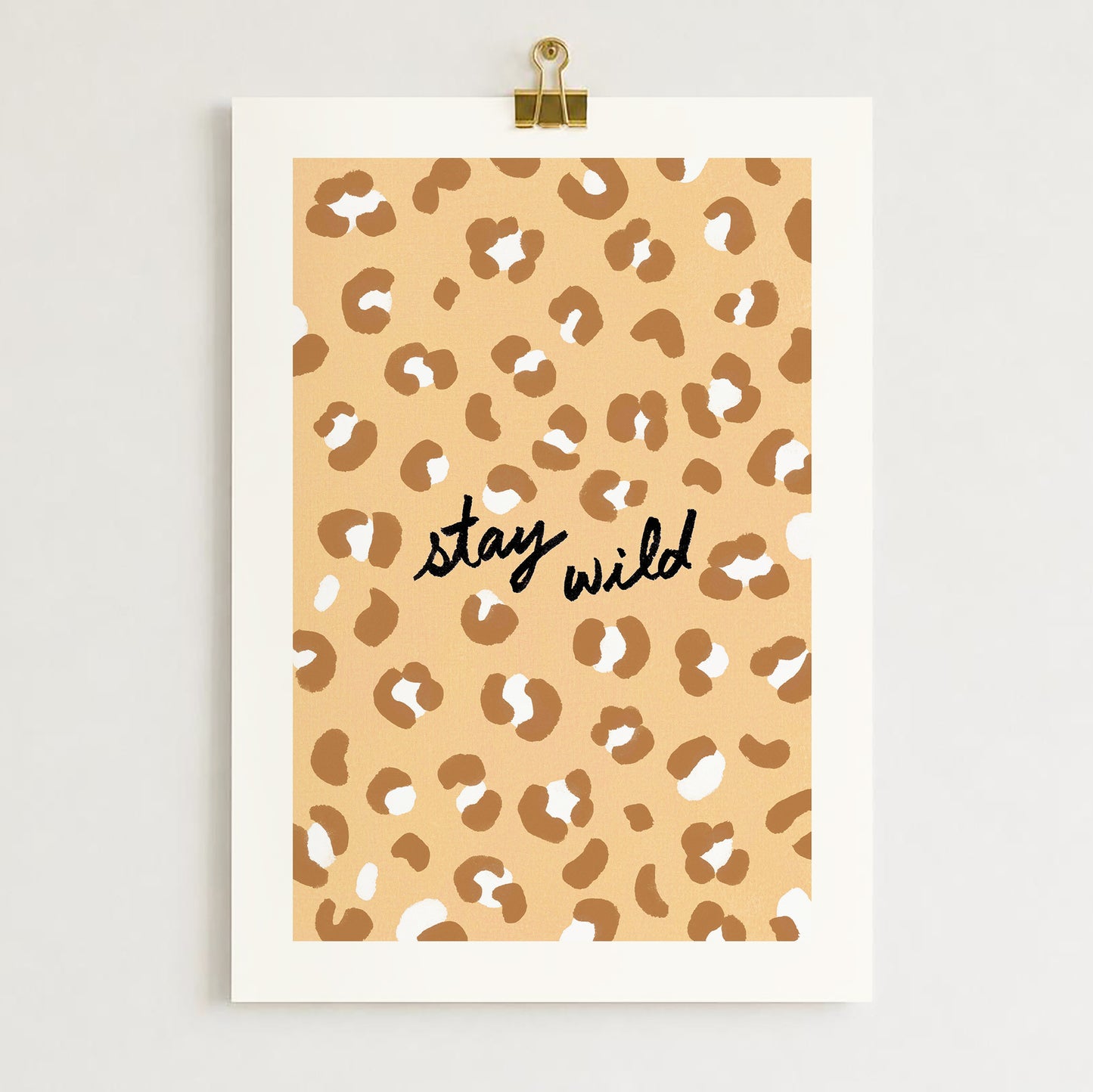 Affiche Motif Léopard "Stay Wild" - Beige