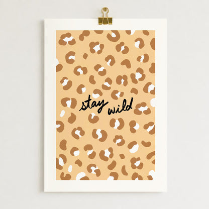 Affiche Motif Léopard "Stay Wild" - Beige
