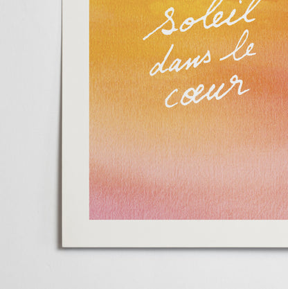 Affiche "Soleil dans le coeur"