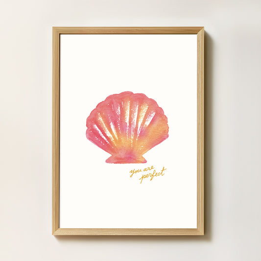 Affiche Coquillage rose "You are perfect"
