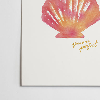 Affiche Coquillage rose "You are perfect"