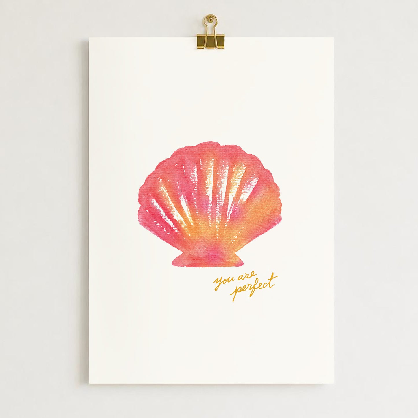 Affiche Coquillage rose "You are perfect"