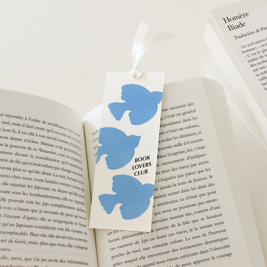 Marque-page "Book lovers club" - Bleu