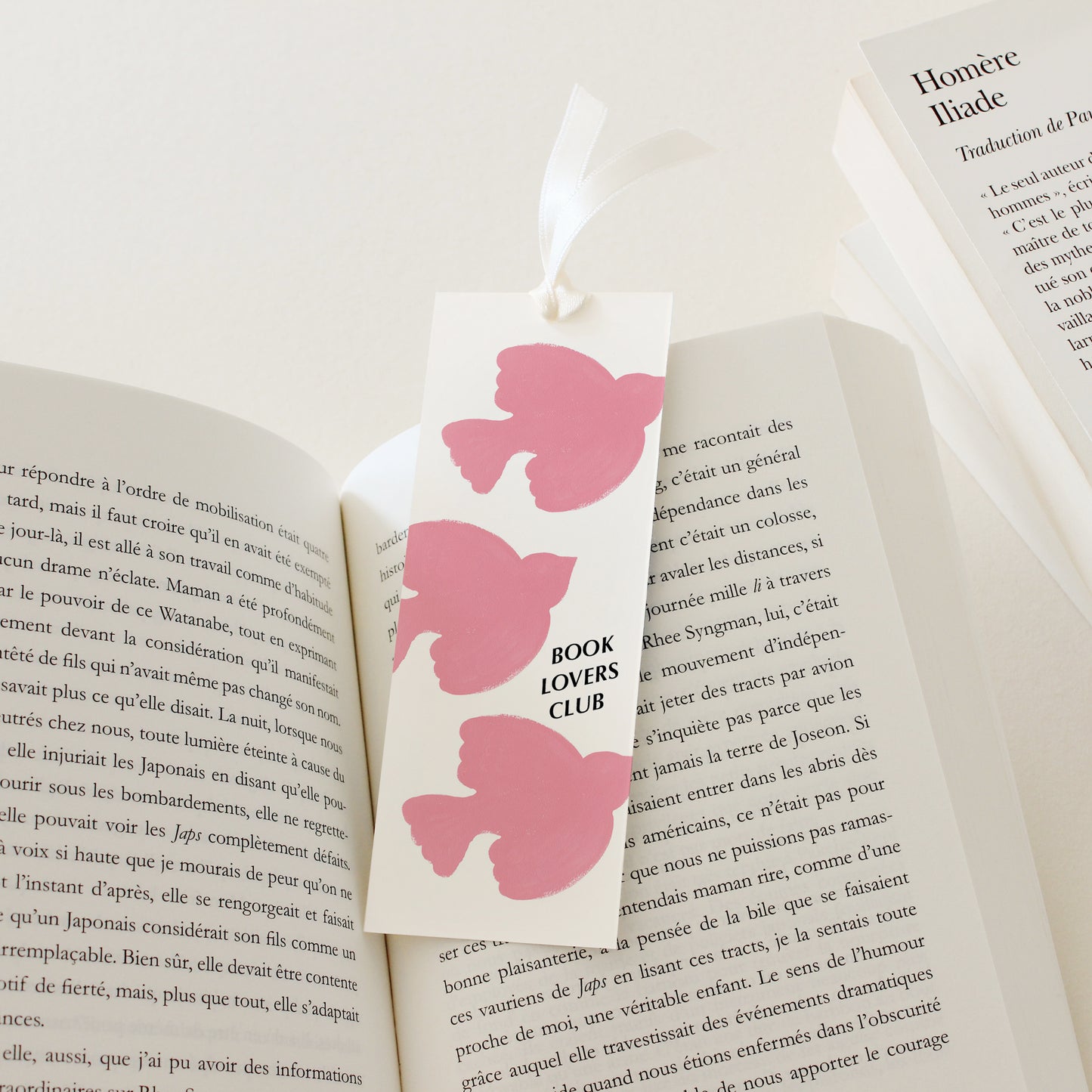 Marque-page "Book lovers club" - Rose