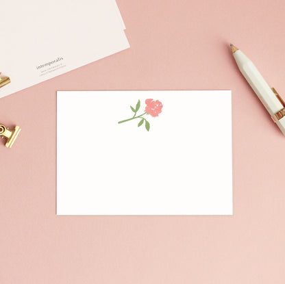 Set de 3 cartes de correspondance Petite Rose