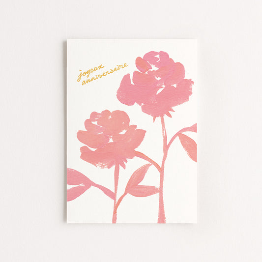 Carte d'art Roses "Joyeux anniversaire"