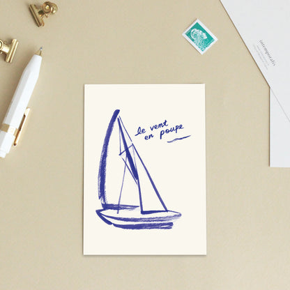 Carte d'art "Le vent en poupe"