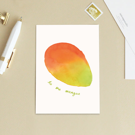 Carte d'art "Tu me mangue"