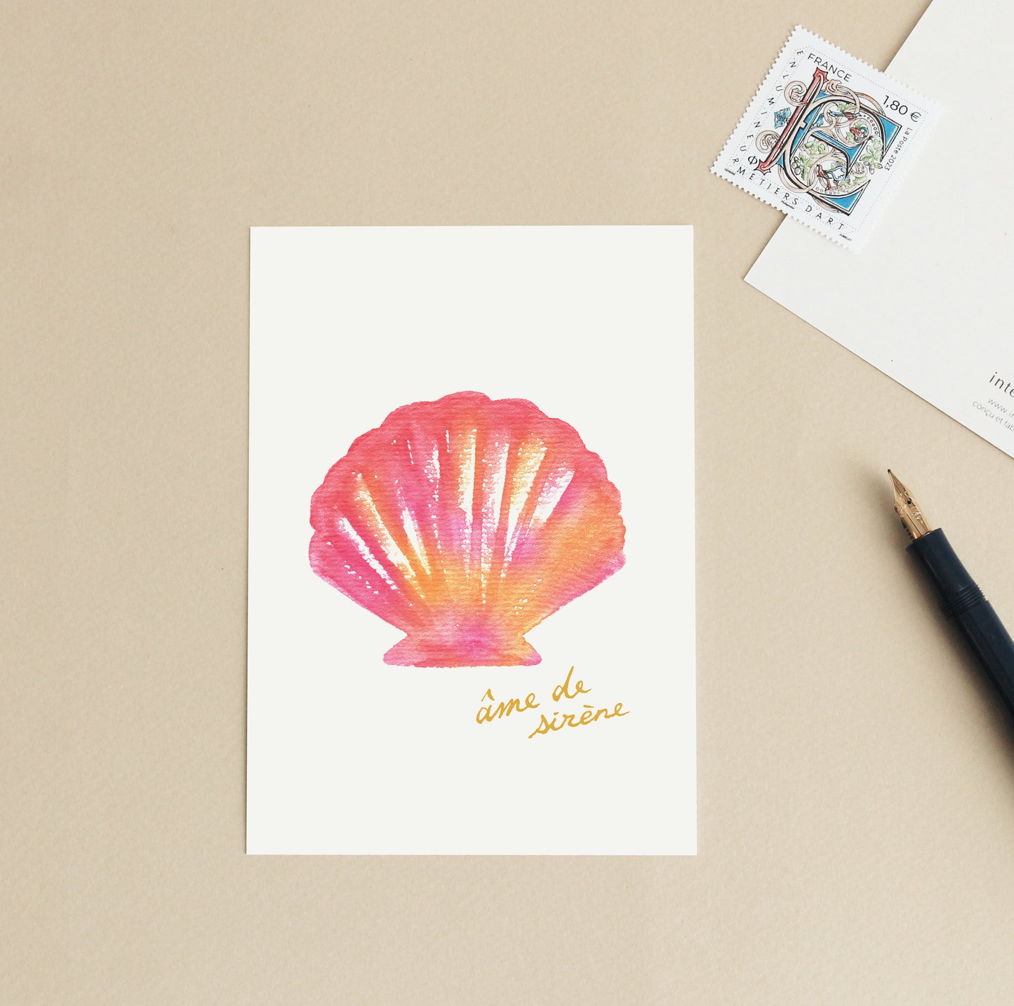 Lot de 5 cartes d'art - Collection Rose