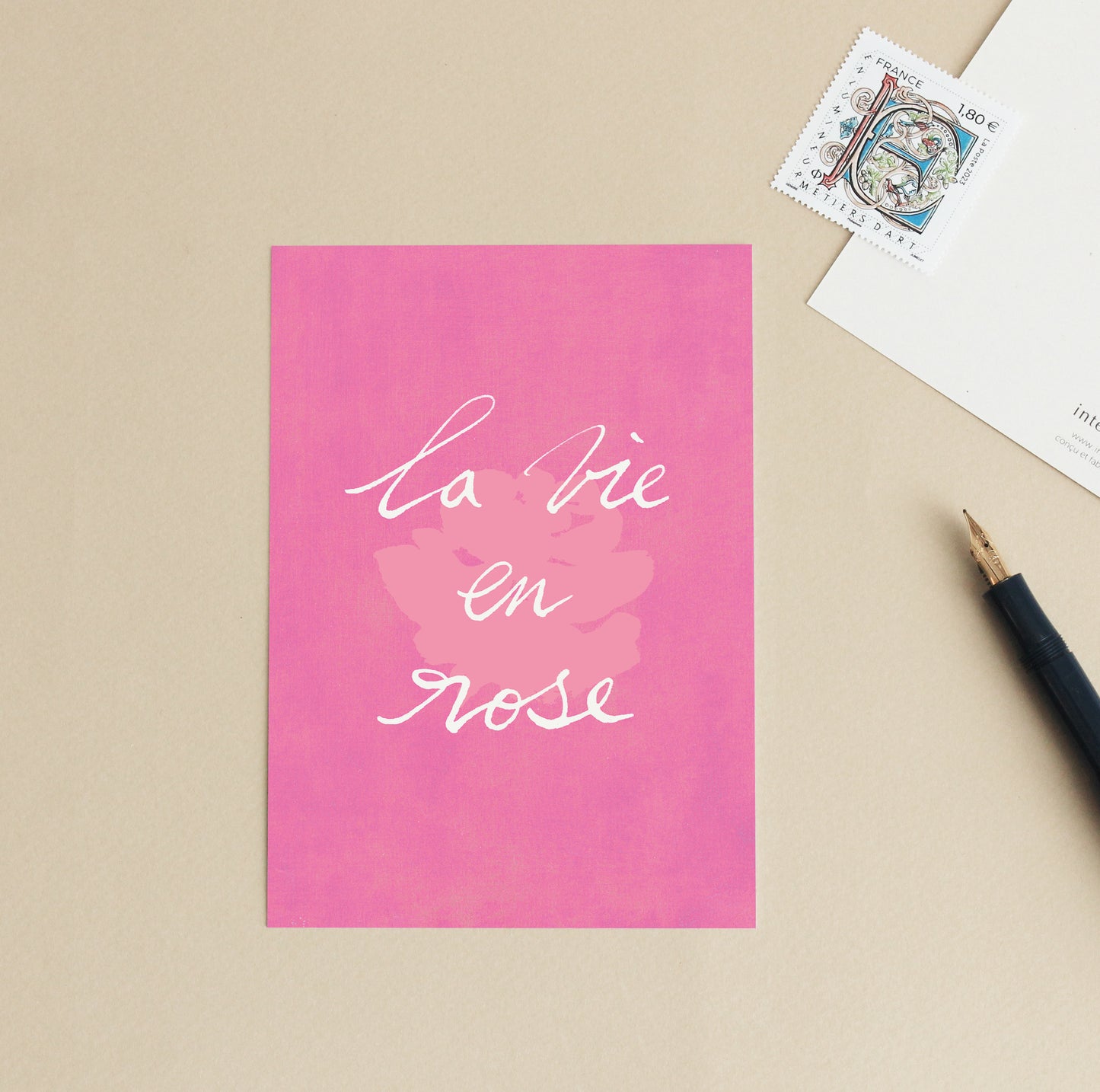 Lot de 5 cartes d'art - Collection Rose