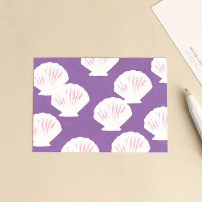 Carte d'art Motif Coquillage - Violet