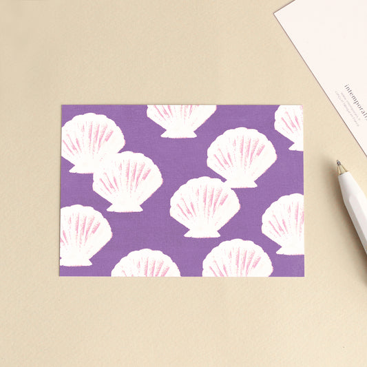 Carte d'art Motif Coquillage - Violet