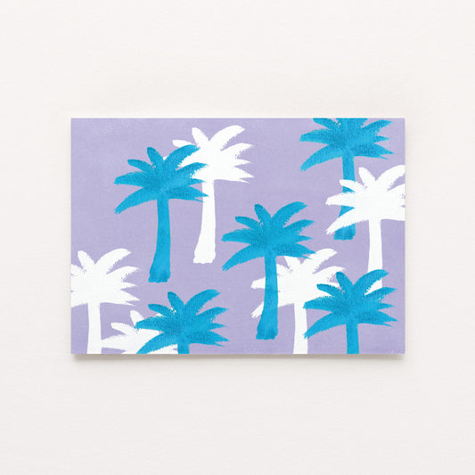 Carte d'art Motif Palmiers - Violet