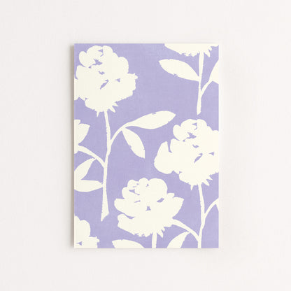 Carte d'art Motif Roses - Violet pastel