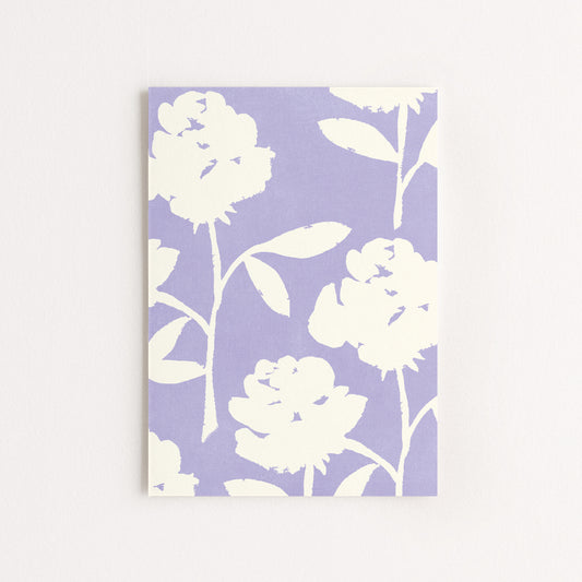 Carte d'art Motif Roses - Violet pastel