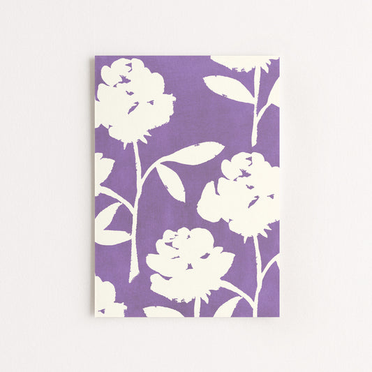 Carte d'art Motif Roses - Violet