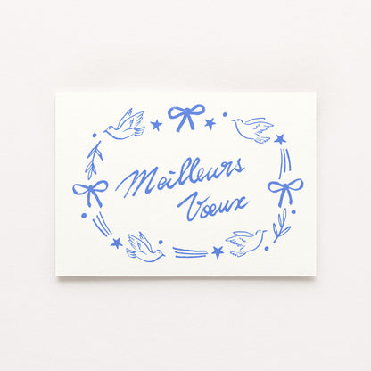 Carte postale "Meilleurs Voeux" - Bleu