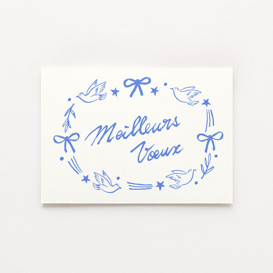 Carte postale "Meilleurs Voeux" - Bleu